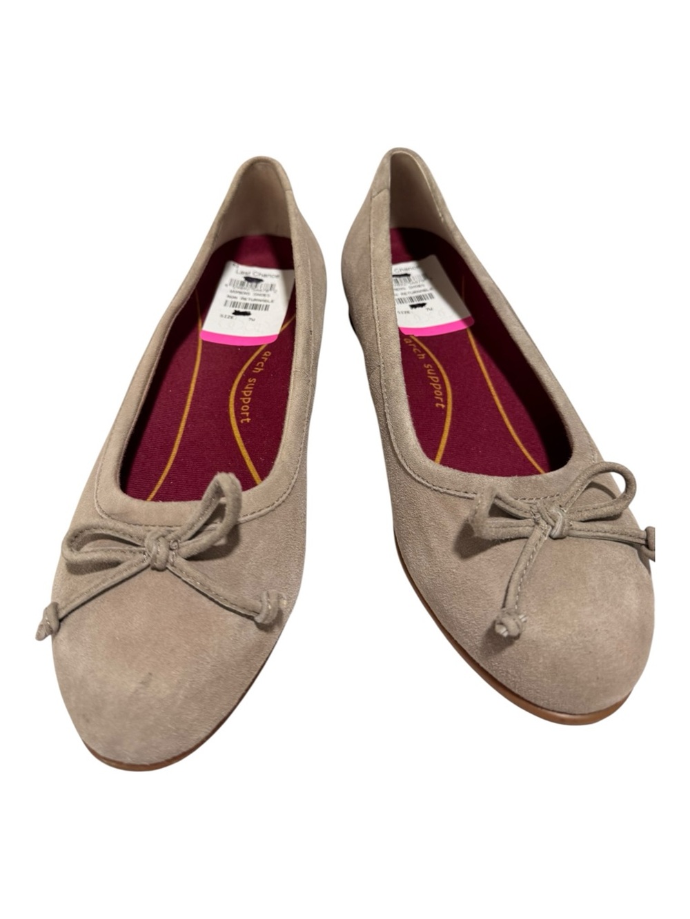 Munro Joslynn Taupe Suede Ballet Flats Comfort Shoes Arch Support Size 7M | NWT